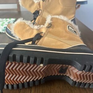 Sorel Tan Winter Boots with Black Accents